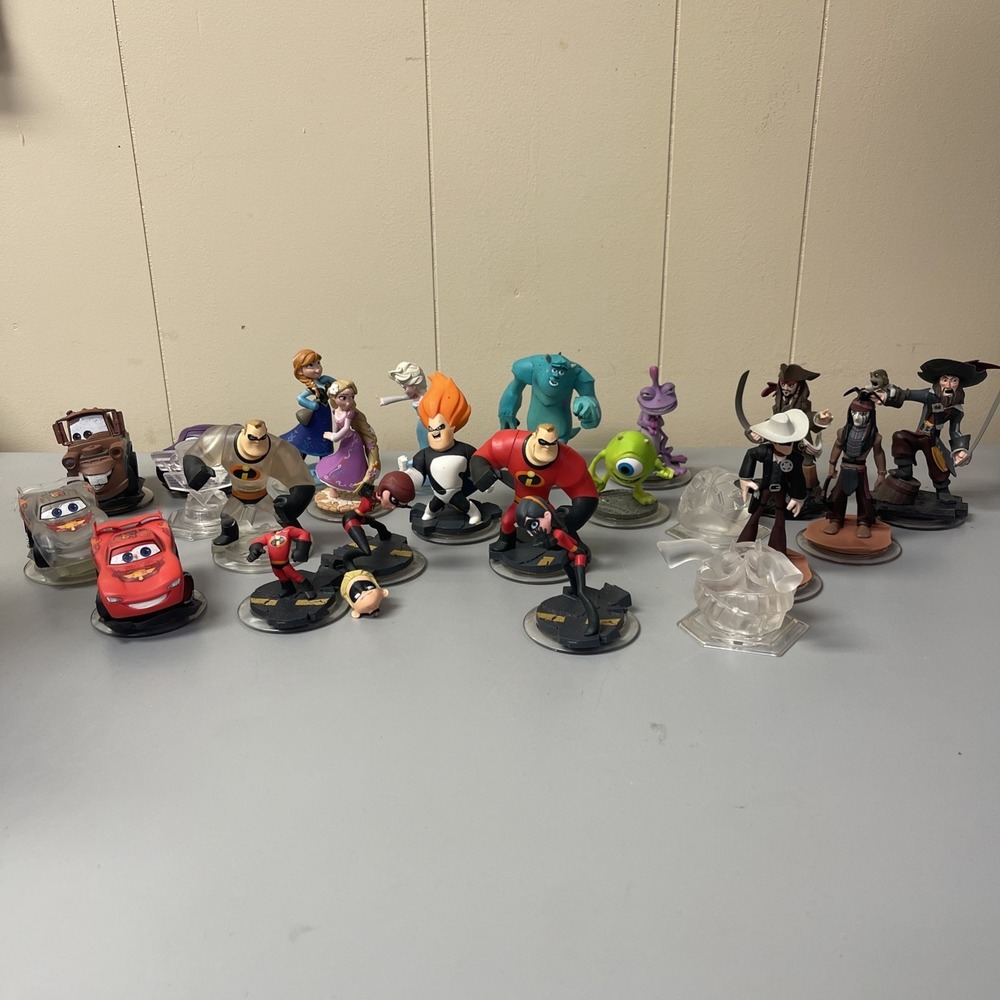 Disney Infinity 23 Character Lot Cars Frozen Incredibles Monsters Inc Pirates